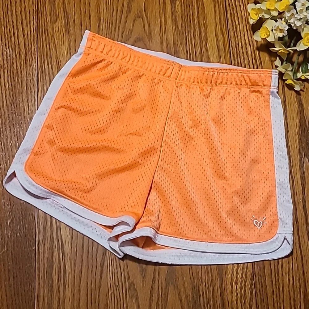 Justice Vibrant Orange and White Athletic Shorts - Girl's 12